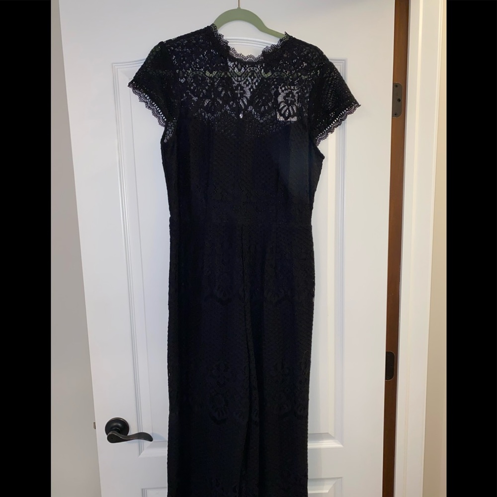 Black Lace Wide Leg Jumpsuit